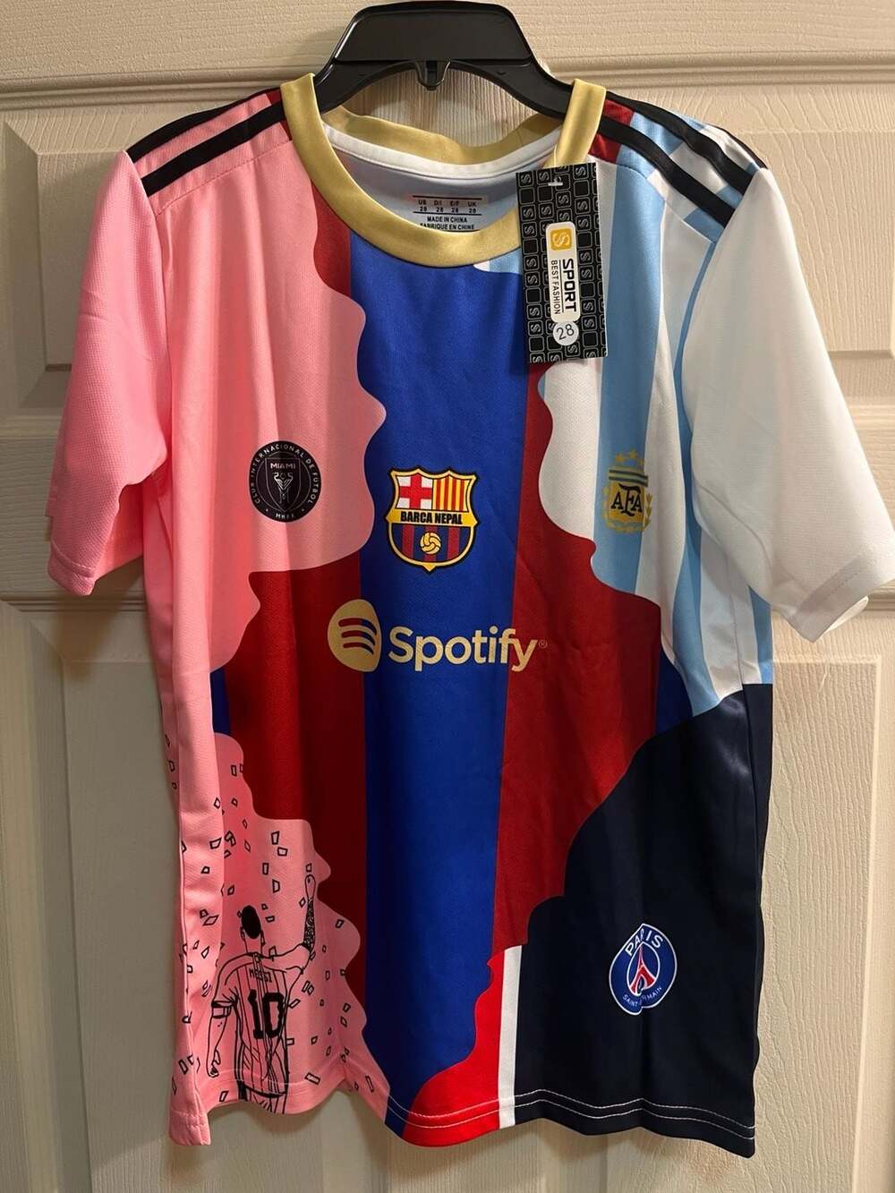 Lionel Messi Career Mashup Jersey - size 28